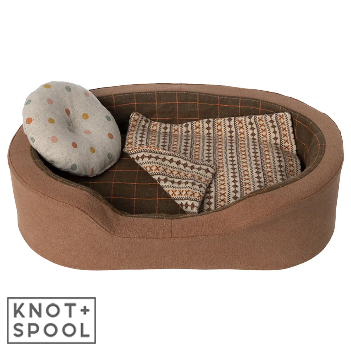 2023 Maileg Brown Plush Dog Basket