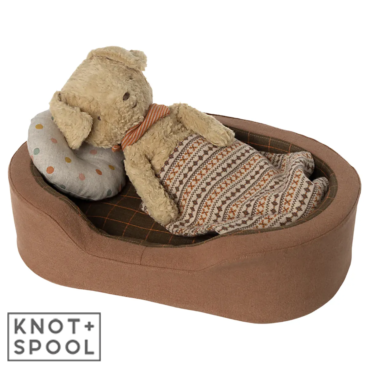 2023 Maileg Brown Plush Dog Basket