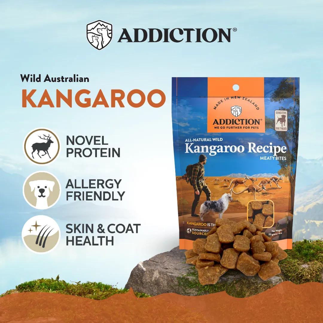 Addiction Grain-Free Meaty Bites Dog Treats (Kangaroo Recipe)