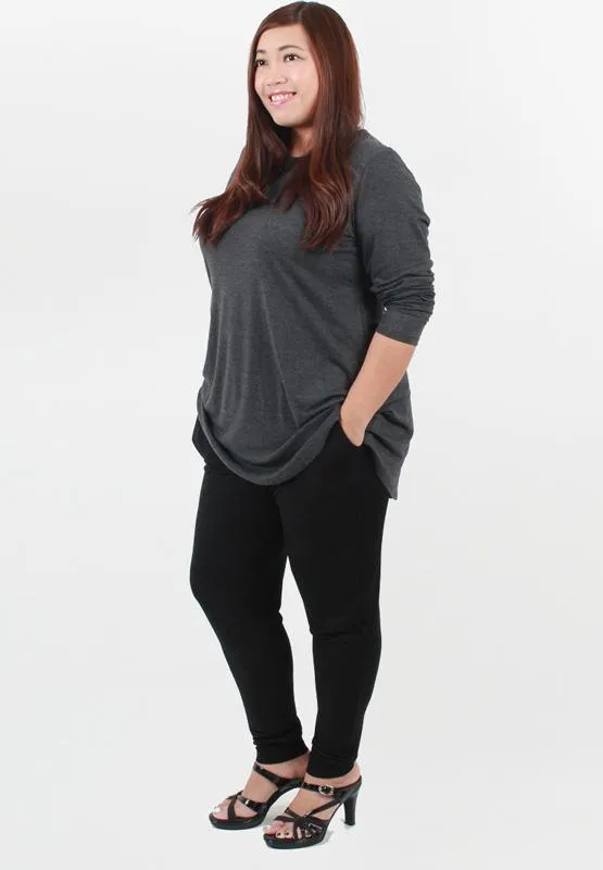 Amber OUTSTANDINGLY SOFT Relaxed Tapered Leggings - Black