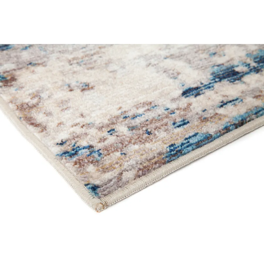 Antalya Blue Modern Distressed Rug