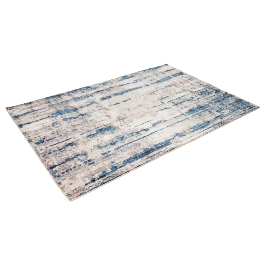 Antalya Blue Modern Distressed Rug