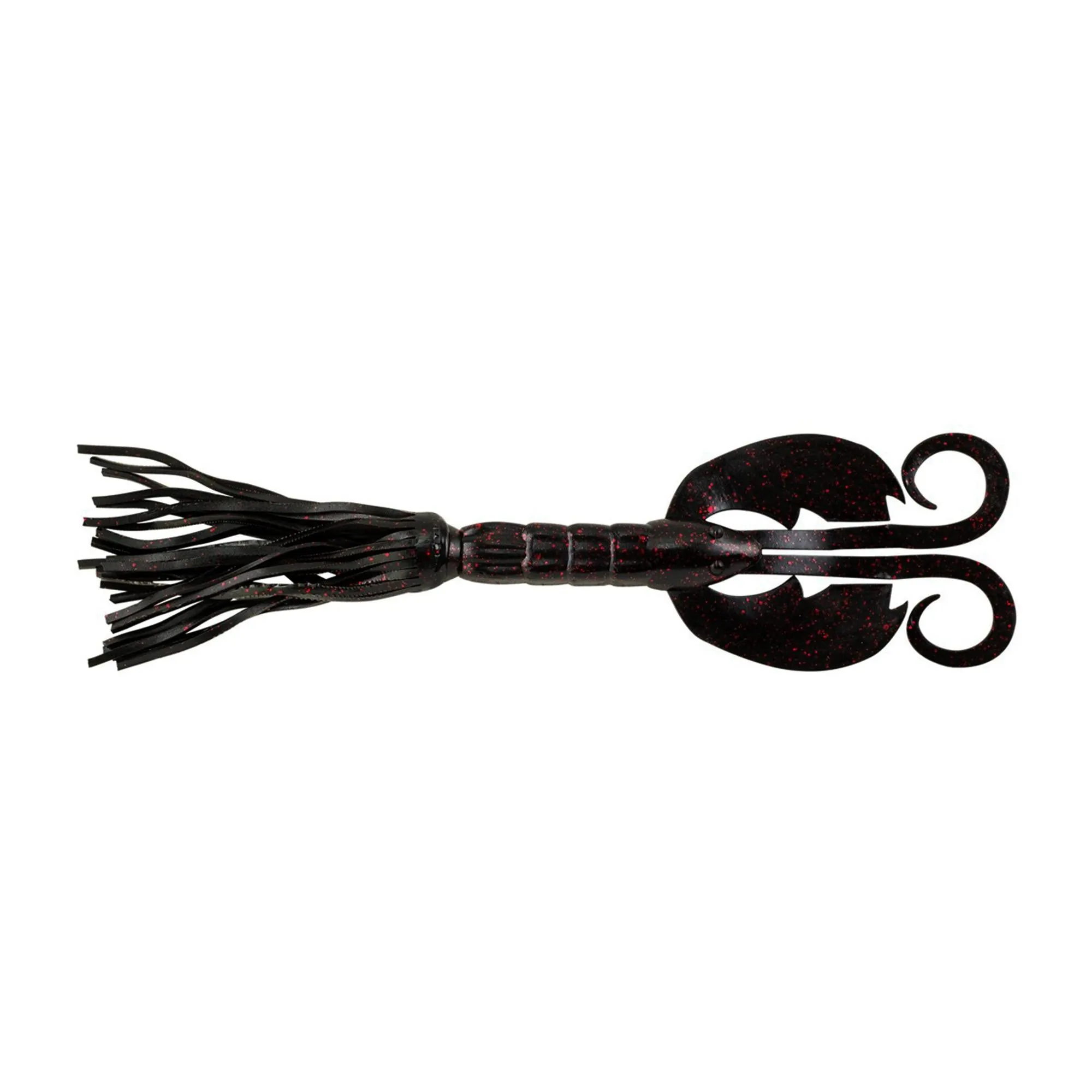 Bearded CrazyLeg Chigger Craw Soft Bait - 4 1-2" Length, Black Red Fleck, Per 5