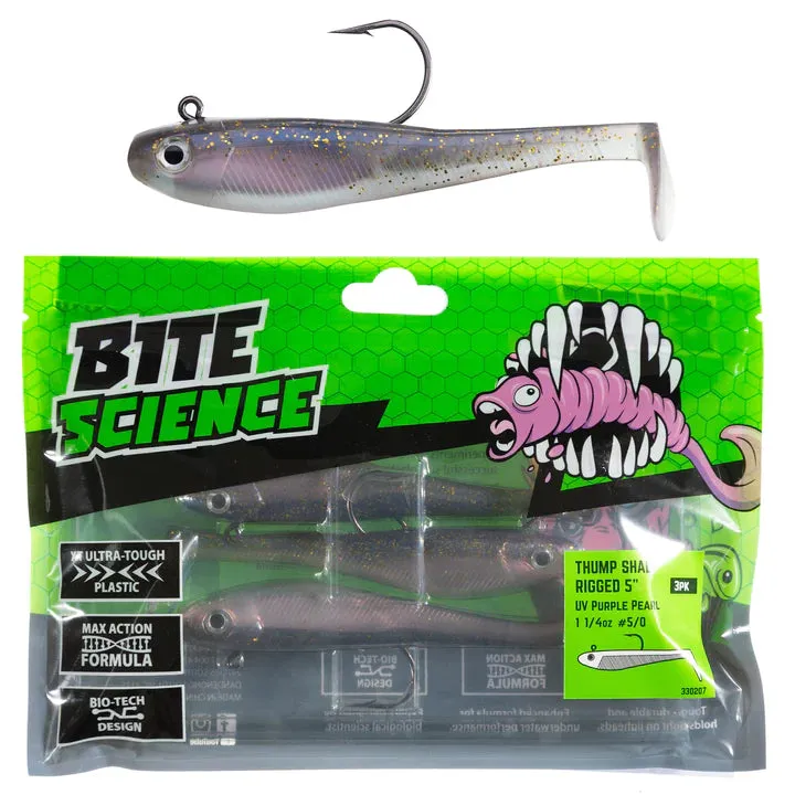 Bite Science Thump Shad Rigged 7/16oz  Jighead  1/0 hook