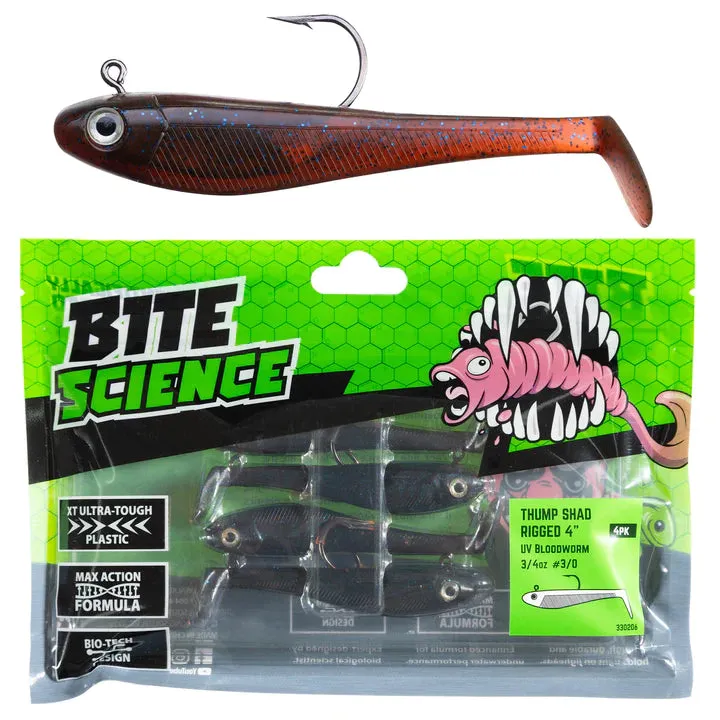 Bite Science Thump Shad Rigged 7/16oz  Jighead  1/0 hook