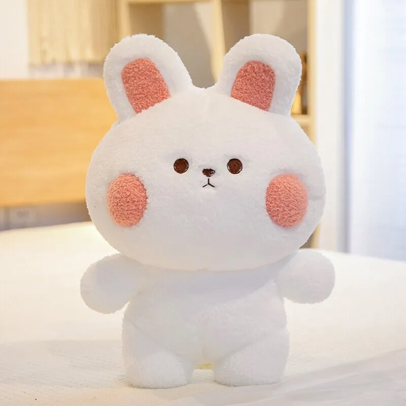 Blushing Kawaii Frog and Rabbit Stuffed Animals Friends Plushies