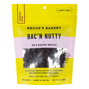 Bocce's Bakery Training Bites Bac'n Nutty Dog Treats, 6 oz