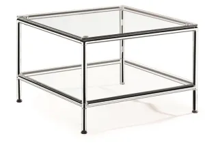 Chrome Double Glass Coffee Table 600x600