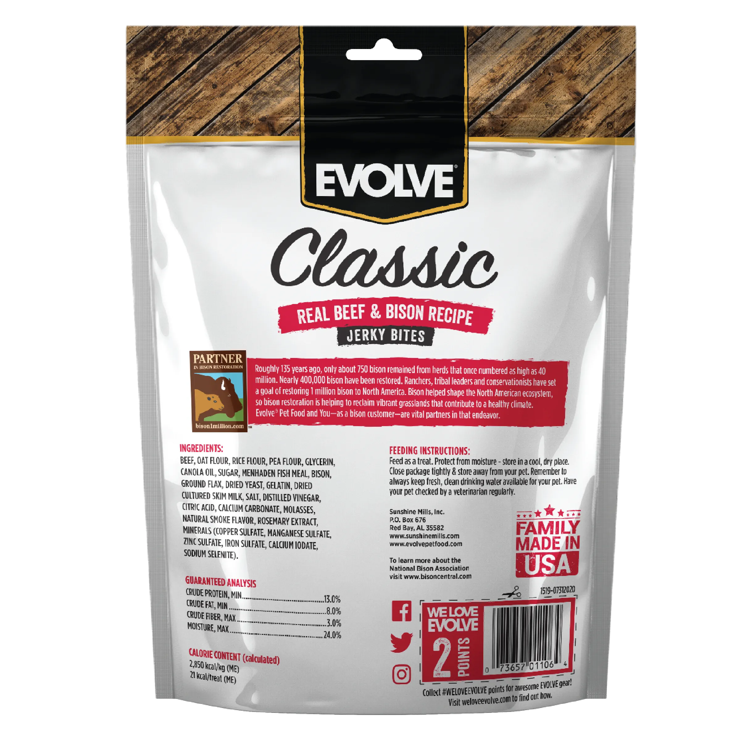 Classic Beef & Bison Jerky Bites | 12 oz | Evolve