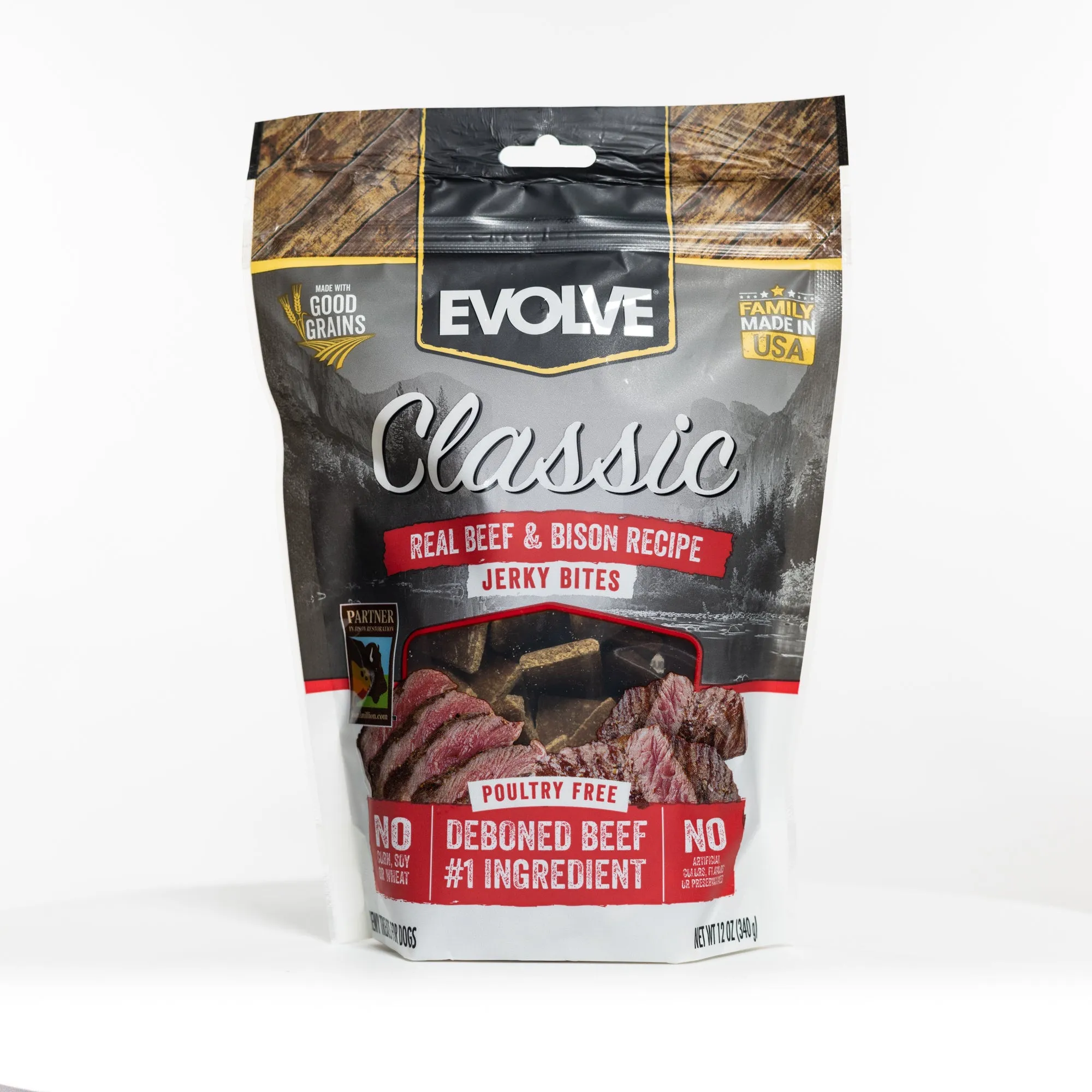 Classic Beef & Bison Jerky Bites | 12 oz | Evolve