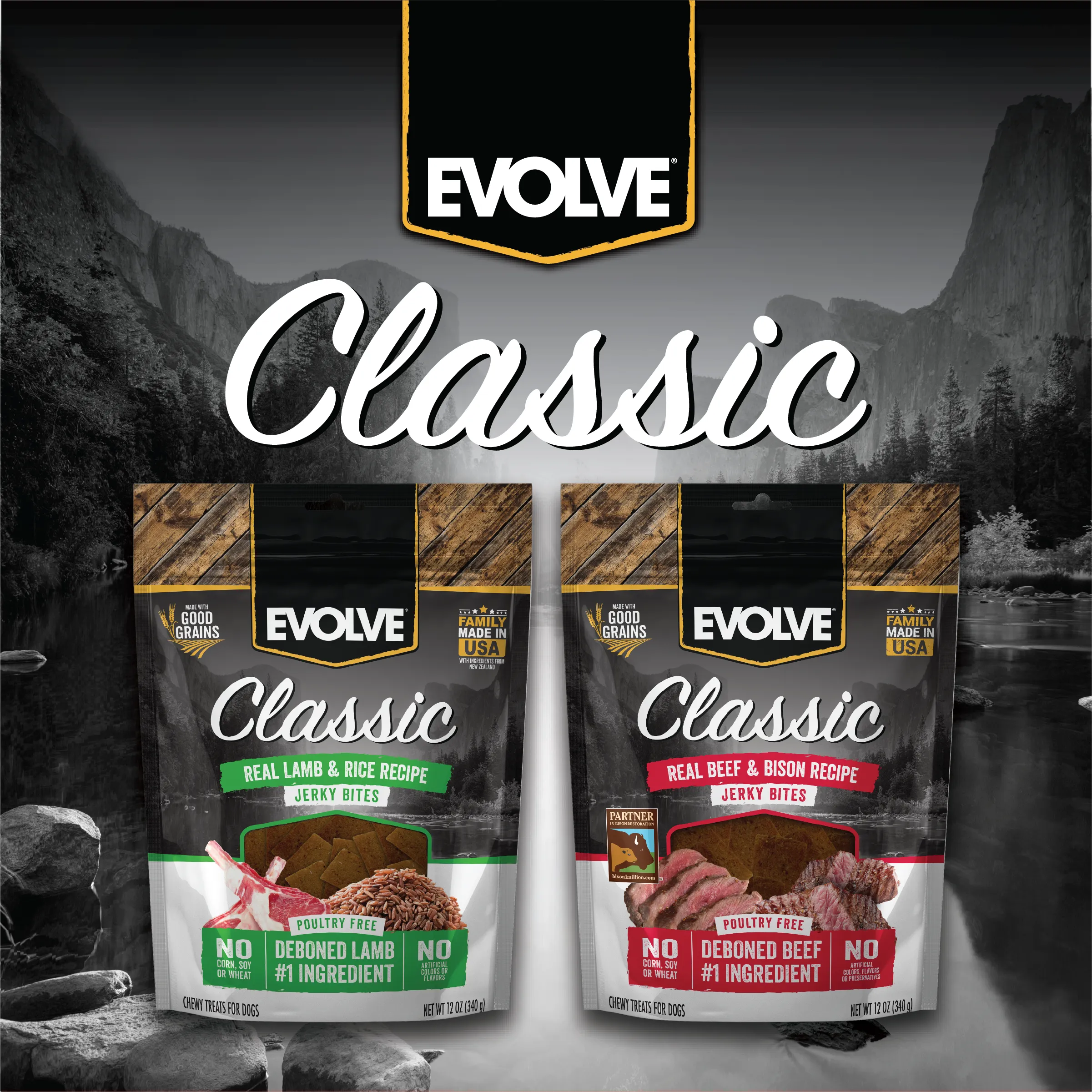 Classic Beef & Bison Jerky Bites | 12 oz | Evolve