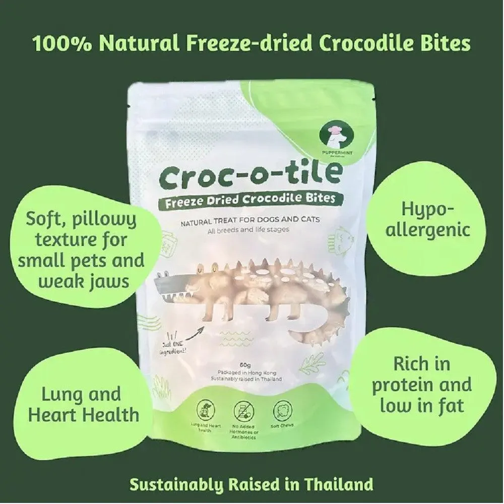 Croc-o-tile - Freeze Dried Crocodile Bites for Dogs & Cats