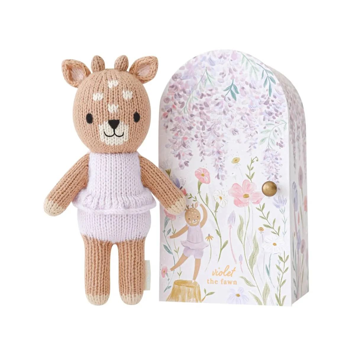 Cuddle   Kind Hand-Knit Doll - Tiny Violet the Fawn