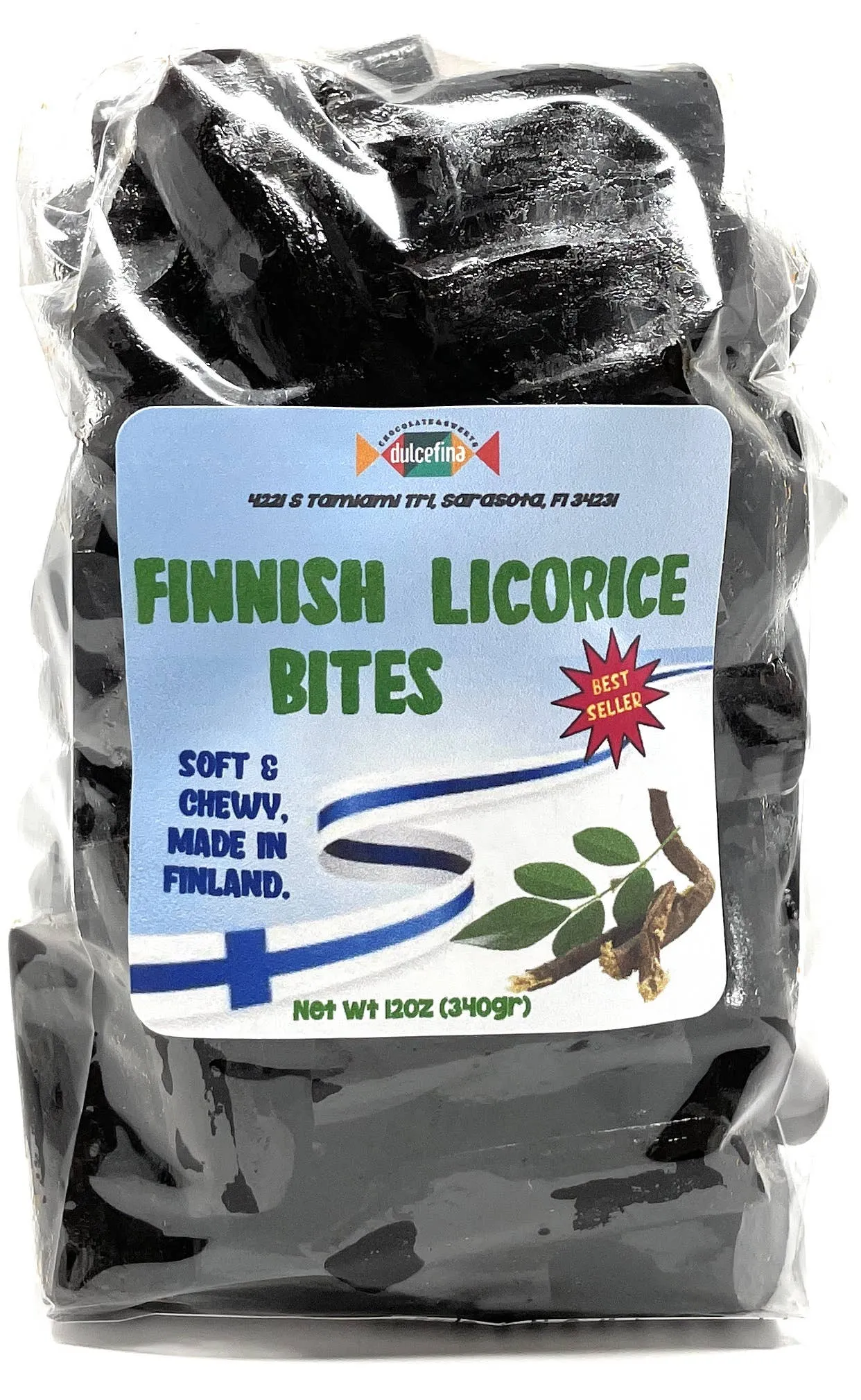 Finnish Soft Black Licorice Bites 12oz Bag