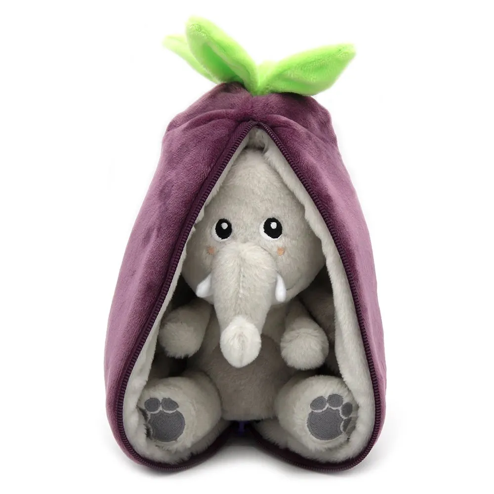 Flipetz Reset the Elephant/Aubergine  2-in-1 Soft Plush Collectable