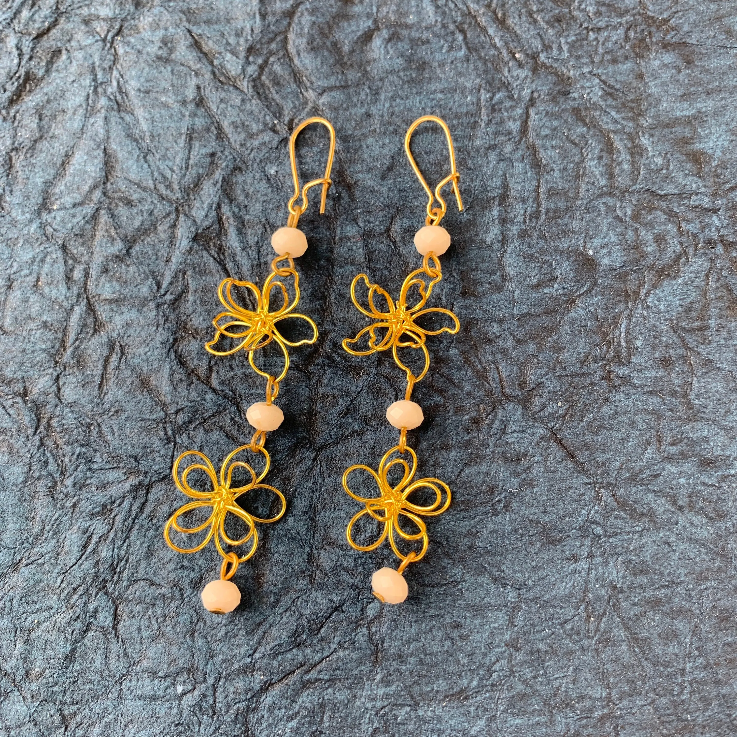 Floral Silhouette Drop Earrings - LAST ONE!