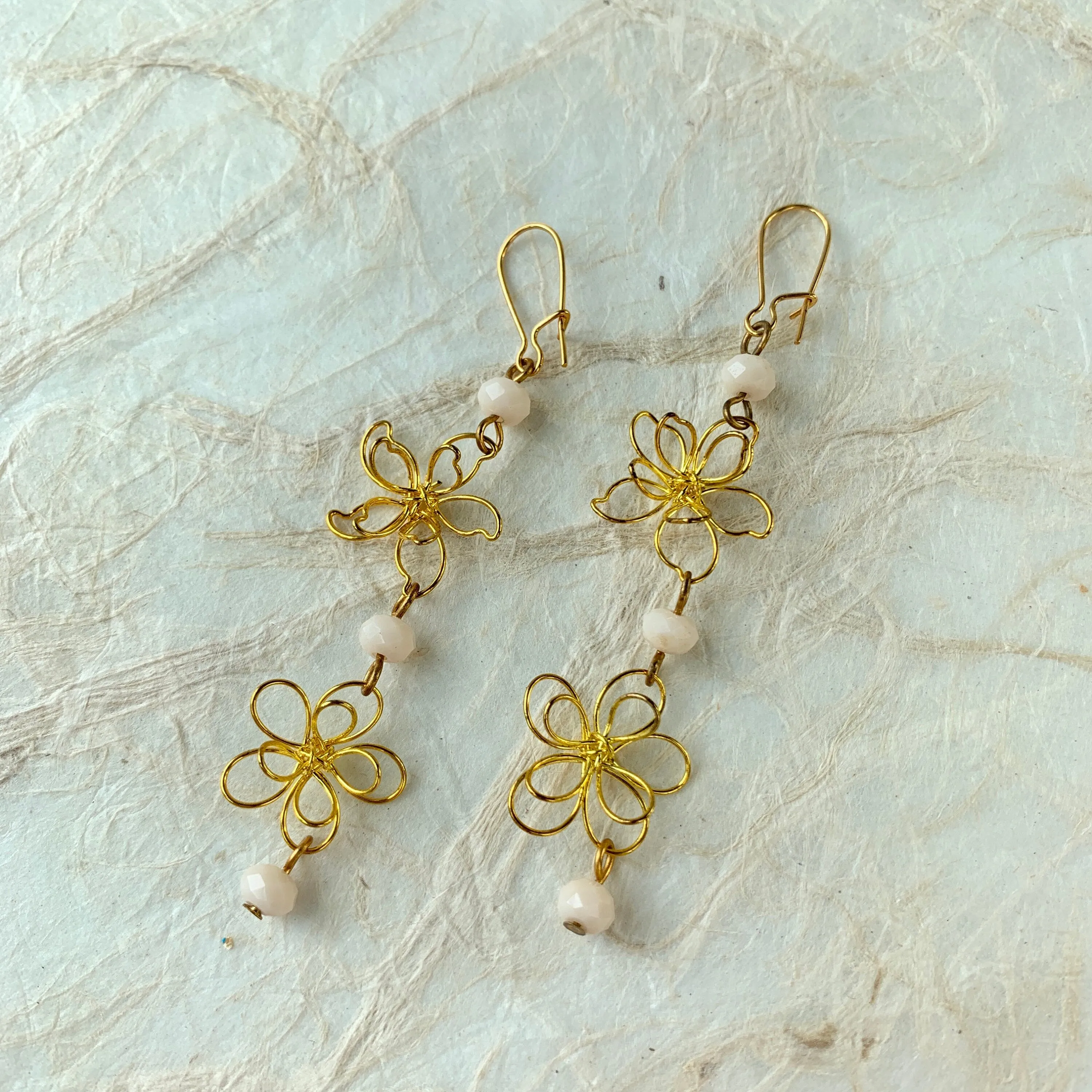 Floral Silhouette Drop Earrings - LAST ONE!