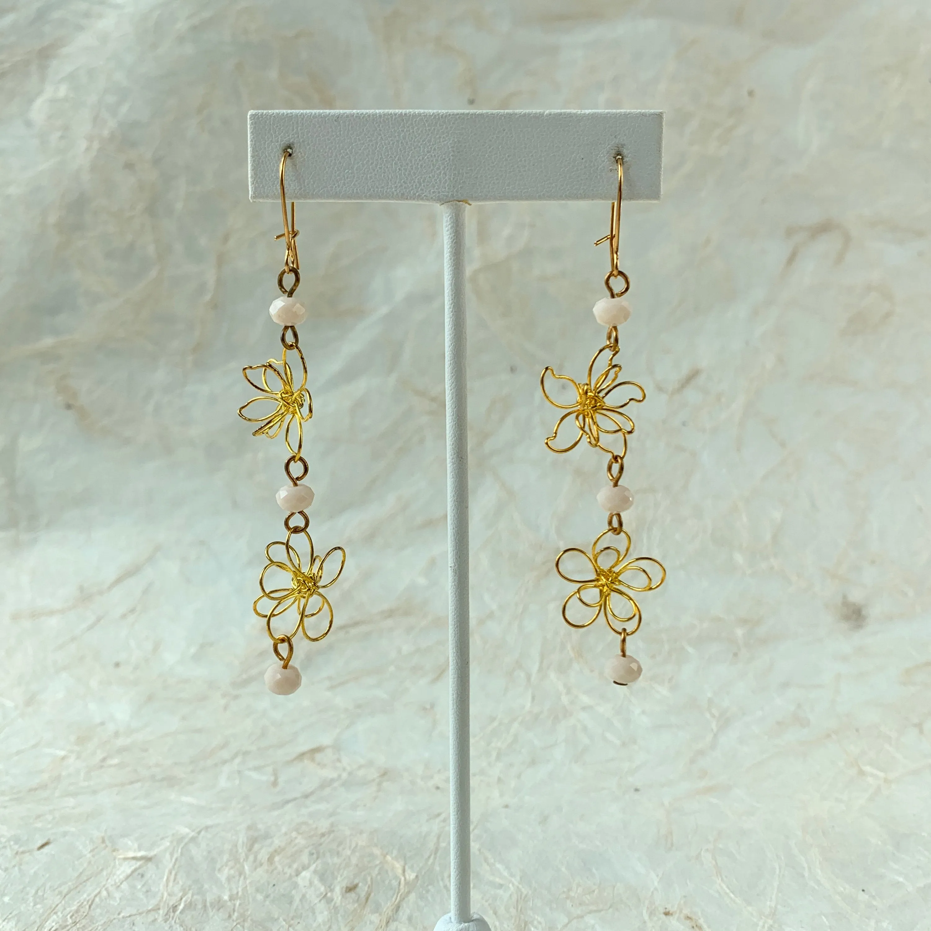 Floral Silhouette Drop Earrings - LAST ONE!