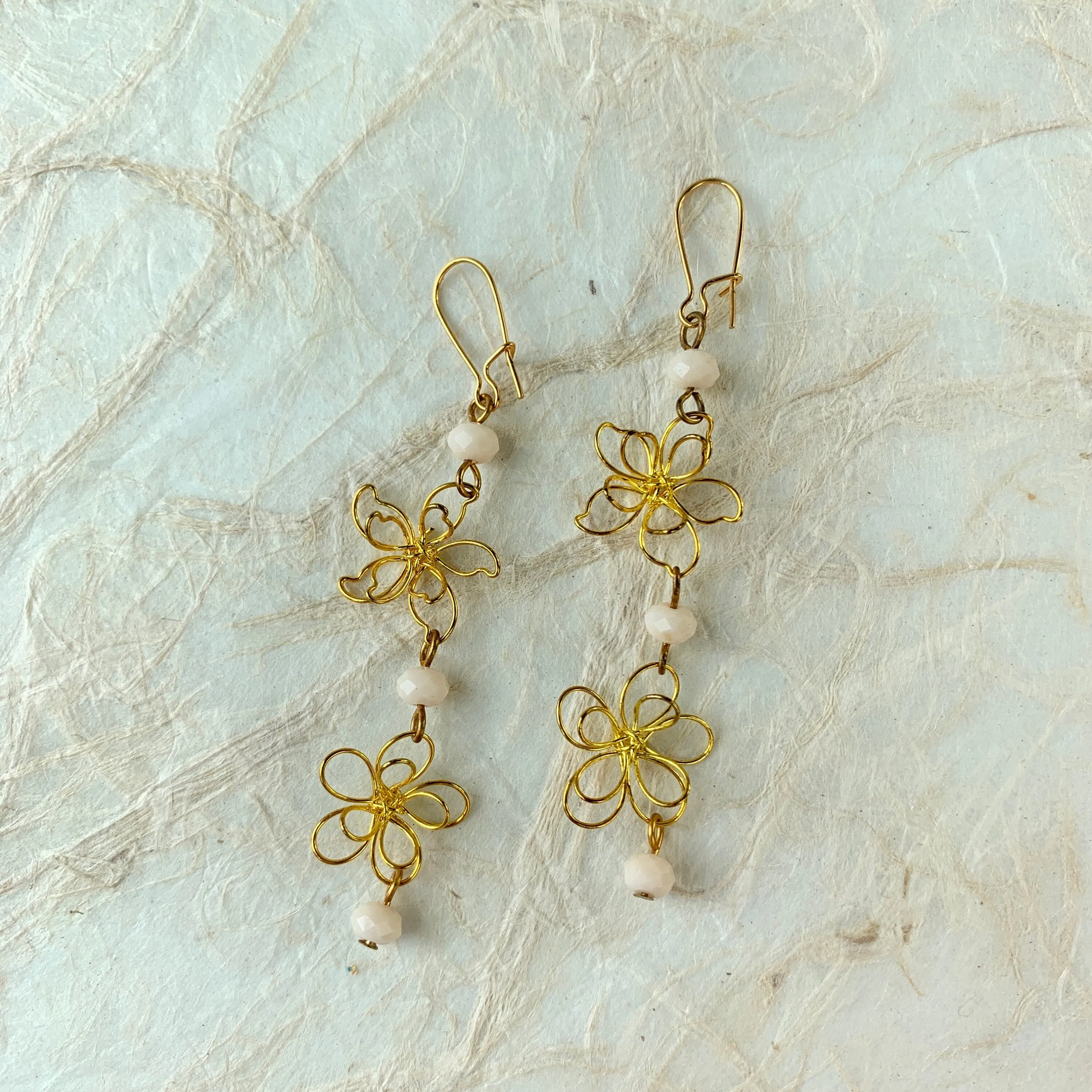 Floral Silhouette Drop Earrings - LAST ONE!