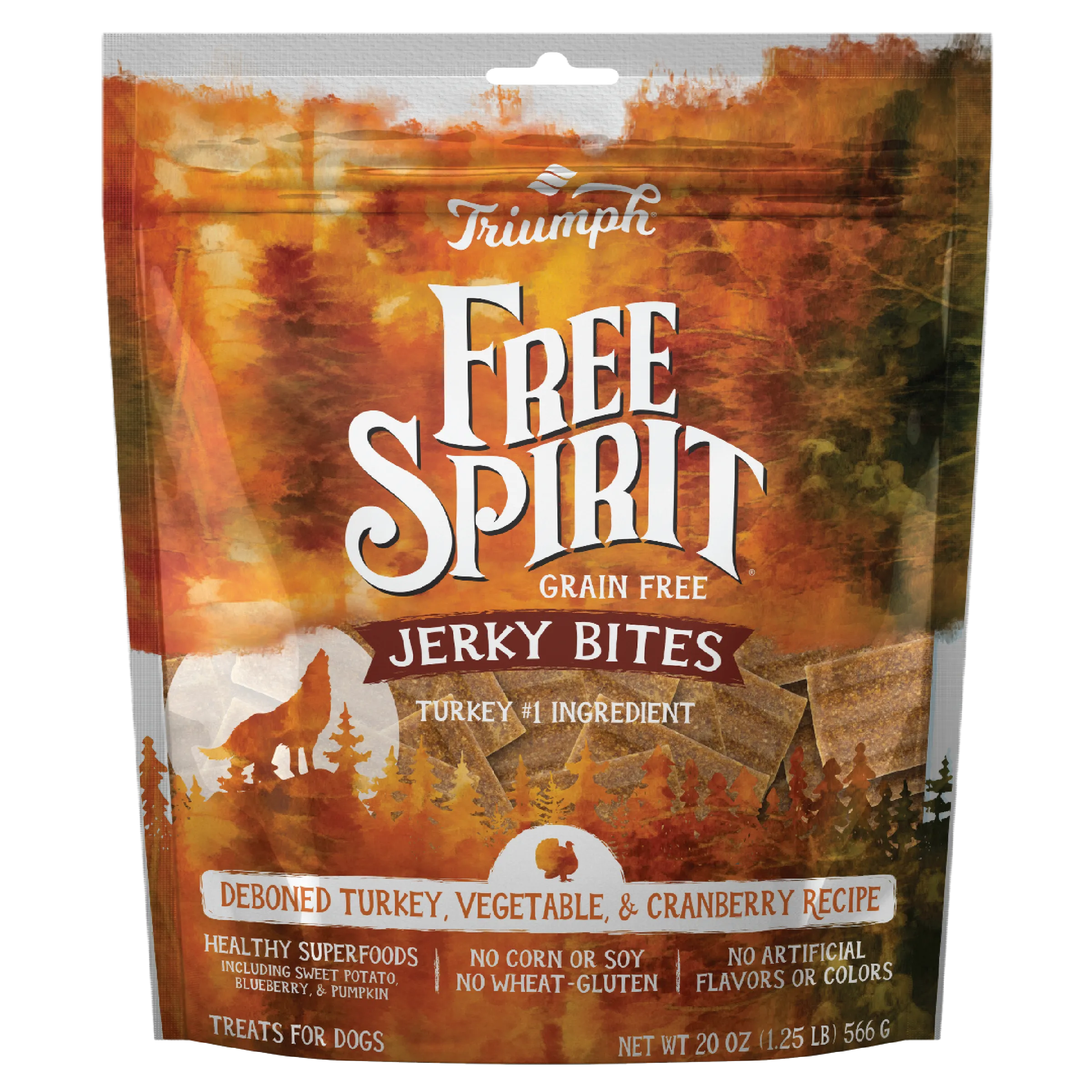 Grain Free Turkey, Vegetable & Cranberry Jerky Bites | 20 oz | Triumph