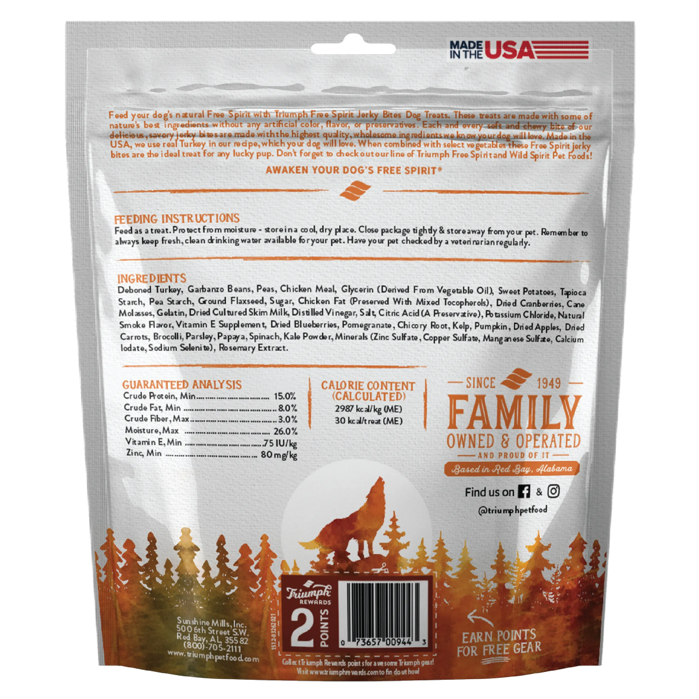 Grain Free Turkey, Vegetable & Cranberry Jerky Bites | 20 oz | Triumph