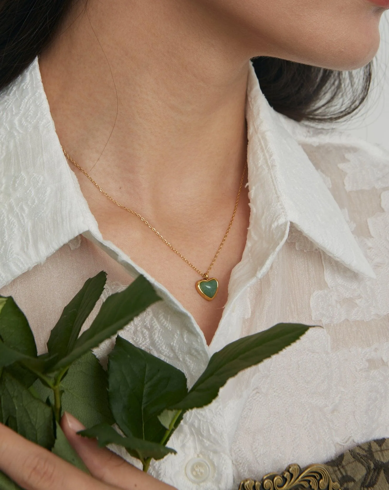 Green Aventurine Heart Necklace