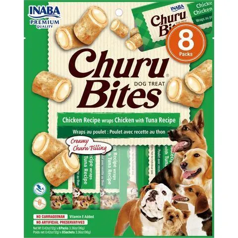 Inaba Churu Bites Chicken Wraps with Tuna Dog Treats 96g x 6***