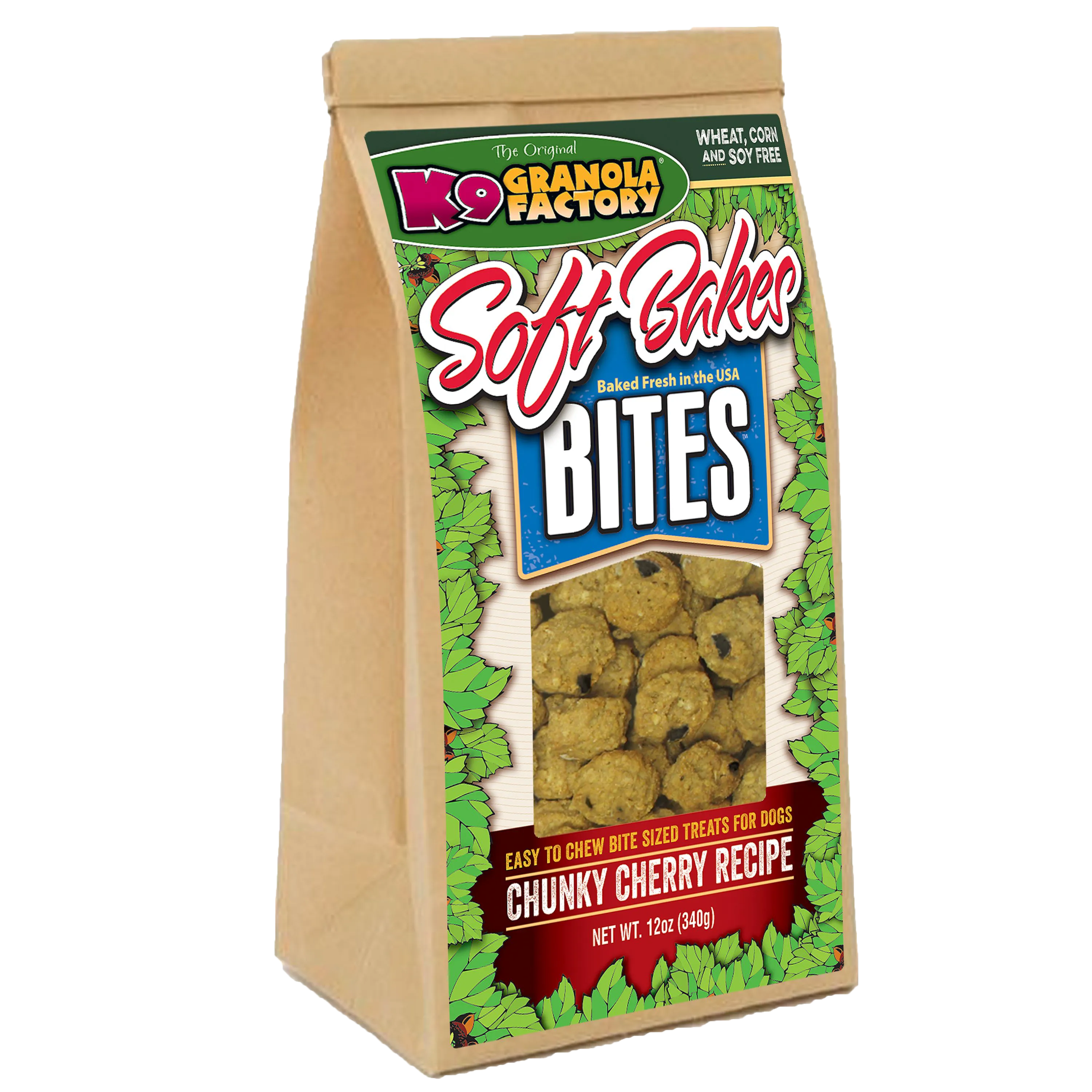 K9 Granola Factory Soft Bakes Bites, Chunky Cherry Recipe Dog Treats (12 oz)