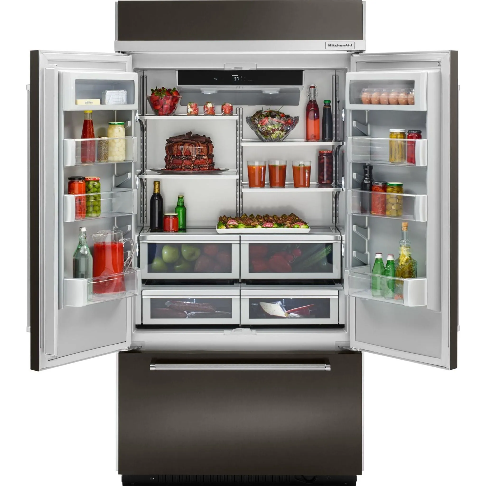 KitchenAid French Door Fridge (KBFN502EBS) - Black Stainless Steel with PrintShield™ Finish