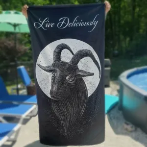 Live Deliciously Beach Towel