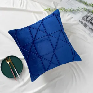 Luxury Velvet Embellished Cushion Cover In Royal Blue Color 16″ x 16″ 1040192