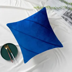 Luxury Velvet Embellished Cushion Cover In Royal Blue Color 16″ x 16″ 1040193