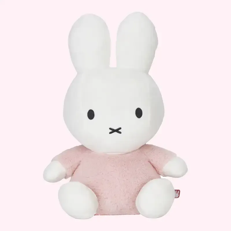 Miffy Bunny Cuddle Soft and Fluffy 35cm Rattle - Pink