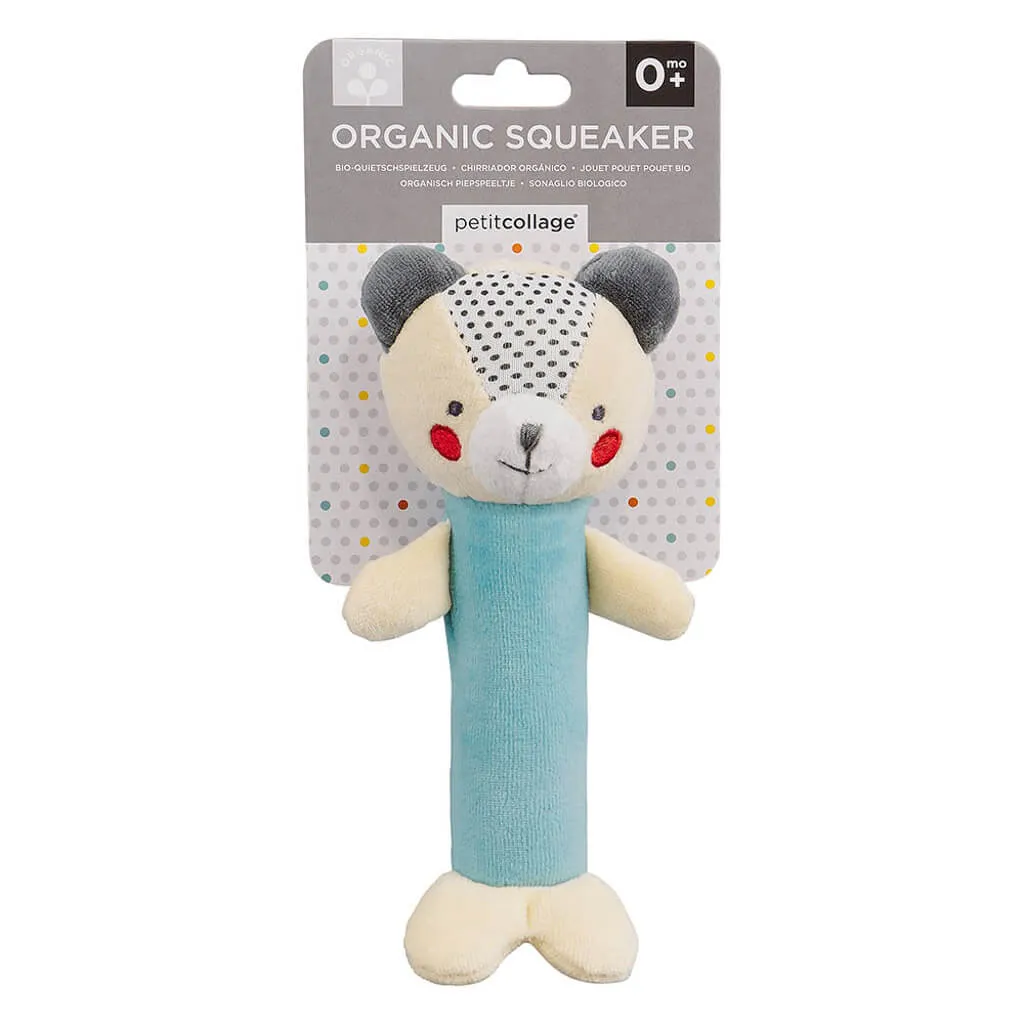 Organic Soft Cotton Baby Squeaker Bear