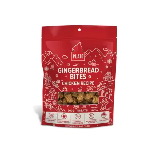 Plato Holiday Gingerbread Chicken Small Bites Dog Treats, 2.5 oz