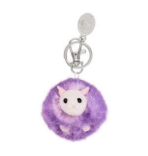 Purple Pygmy Puff Keyring