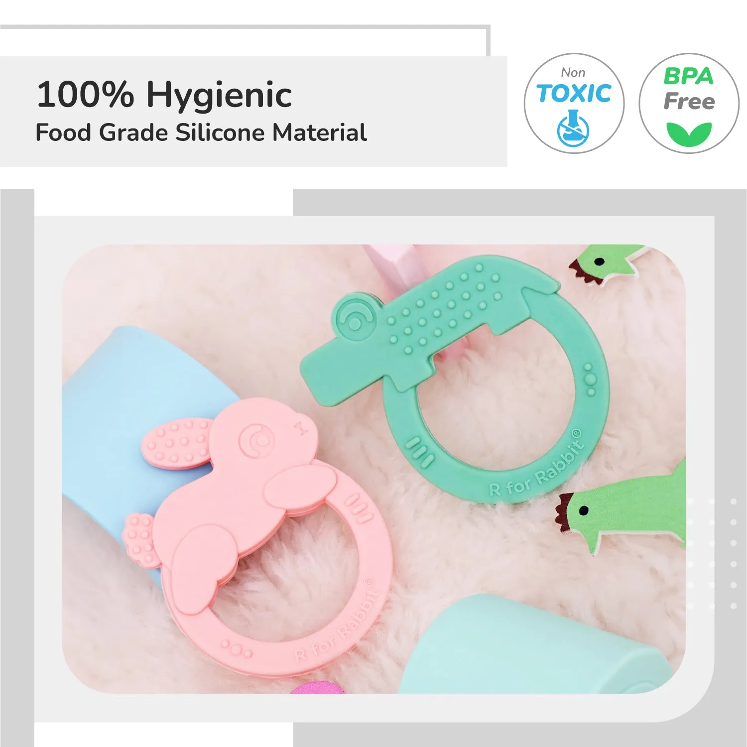 R for Rabbit Tiny Bites Zoobie Teethers (Pack of 2)