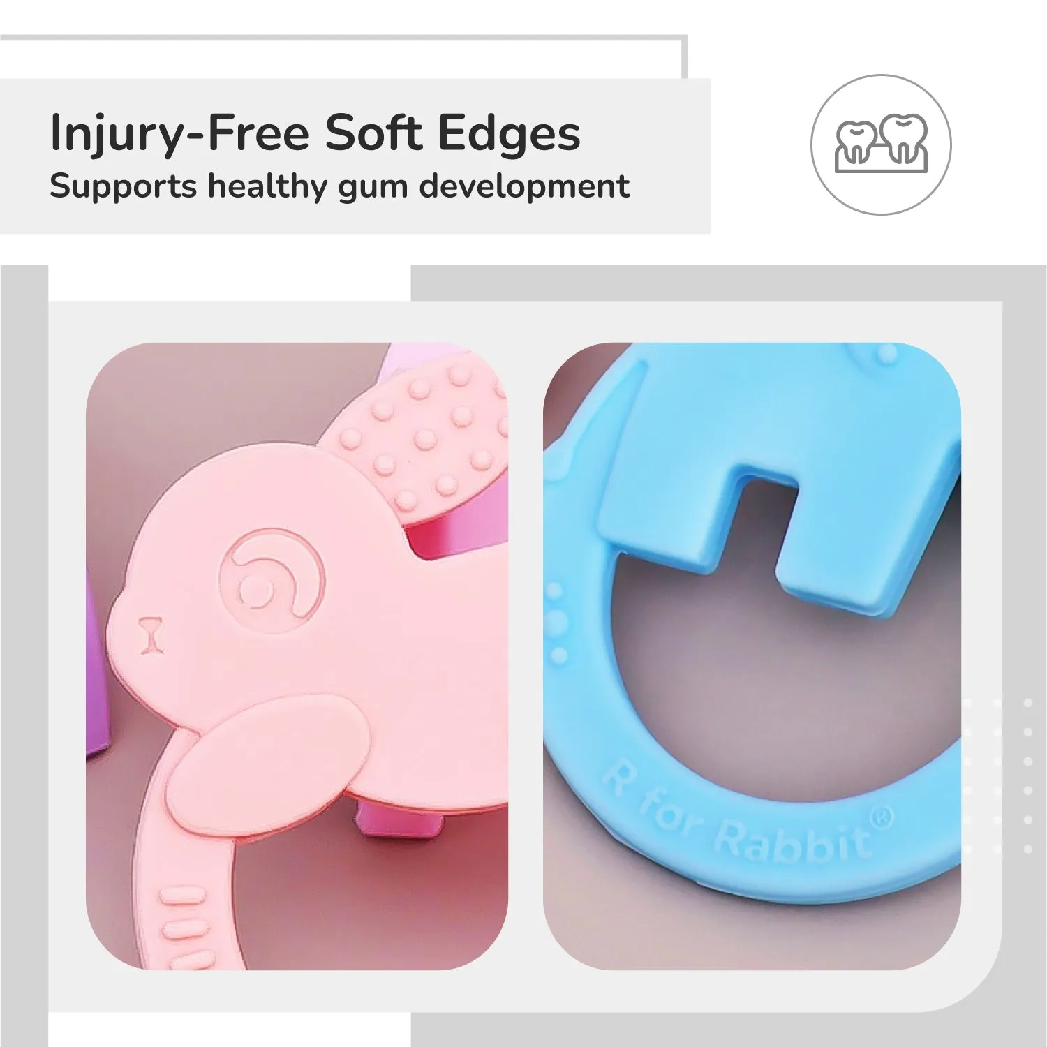 R for Rabbit Tiny Bites Zoobie Teethers (Pack of 2)