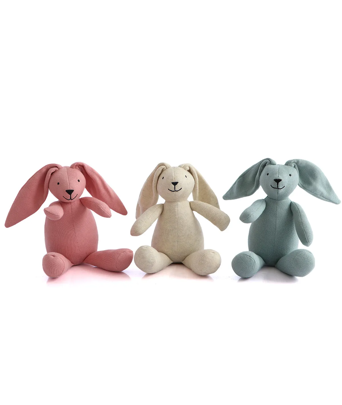 Rabbit Natural Melange 100% Cotton Knitted Stuffed Soft Toy for Babies / Kids