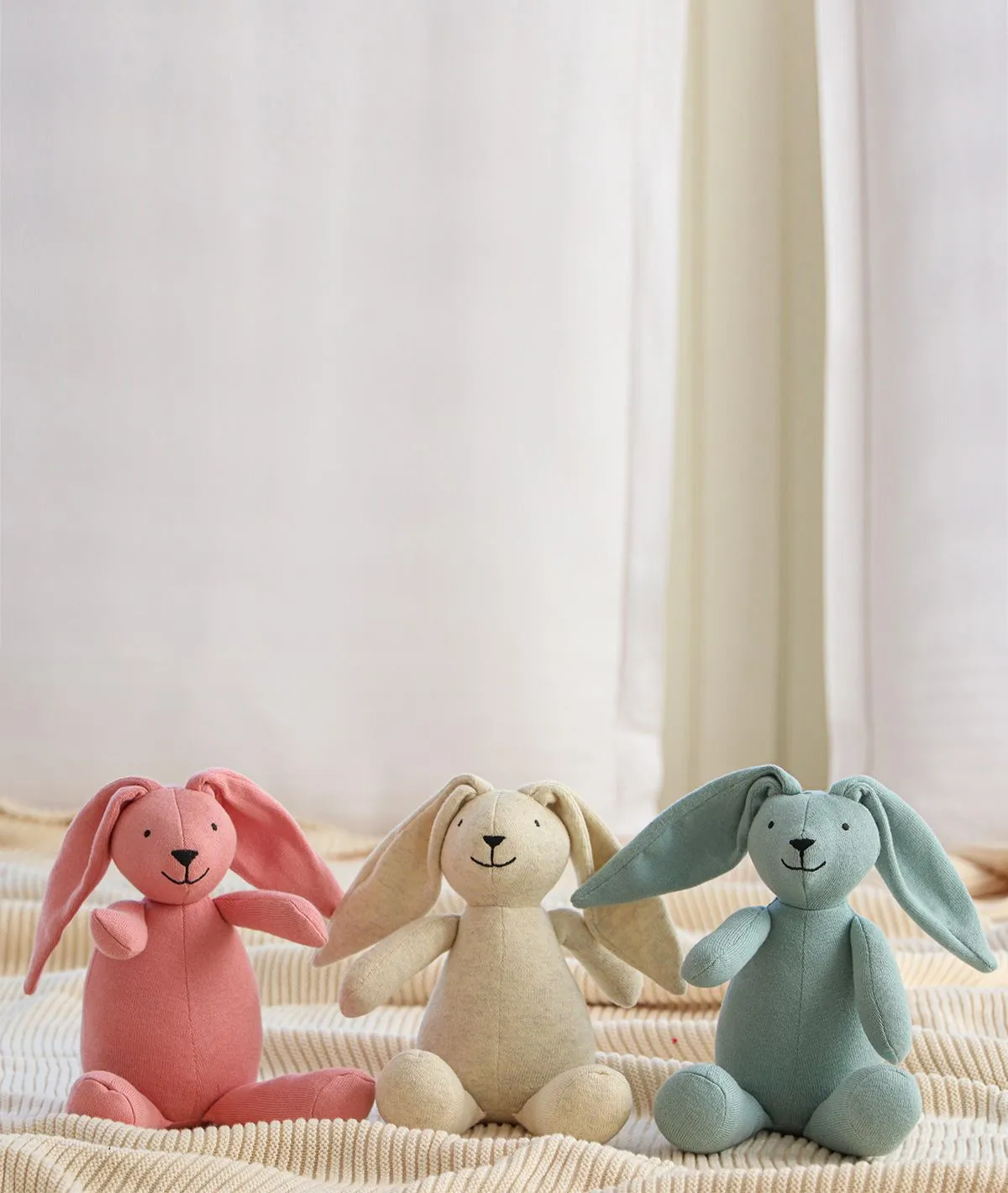 Rabbit Natural Melange 100% Cotton Knitted Stuffed Soft Toy for Babies / Kids