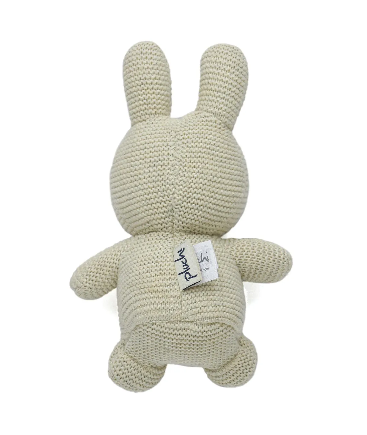 Rattle Bunny - Natural Melange Color 100% Cotton Knitted Stuffed Soft Toy for Babies / Kids (7" x 5")