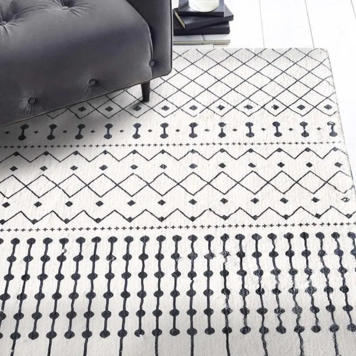 Skon Ivory Tribal Modern Rug