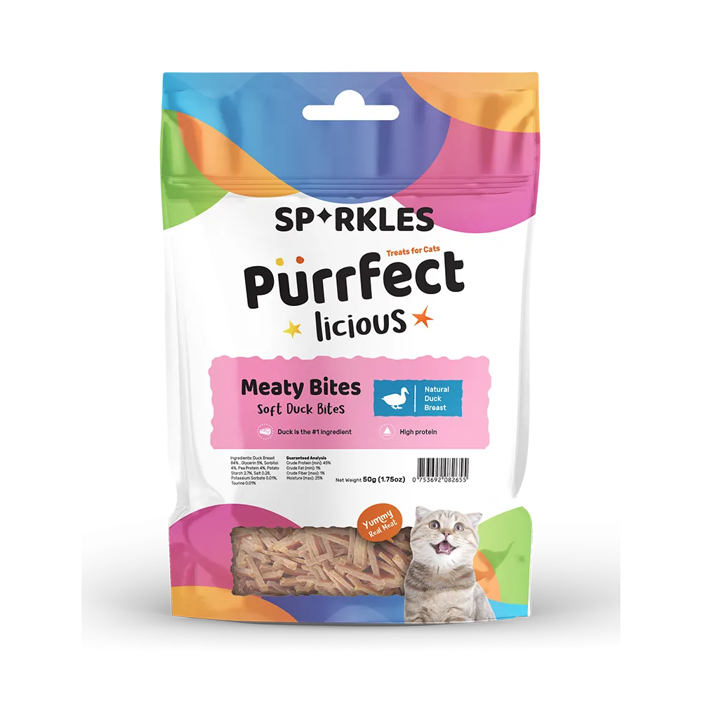 Sparkles Cat Purrfectlicious Meaty Bites Soft Duck Bites 50g