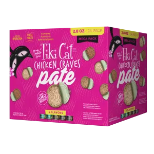 Tiki Cat Chicken Craves Pate Box Mega Pack 5-Flavour 24/2.8oz