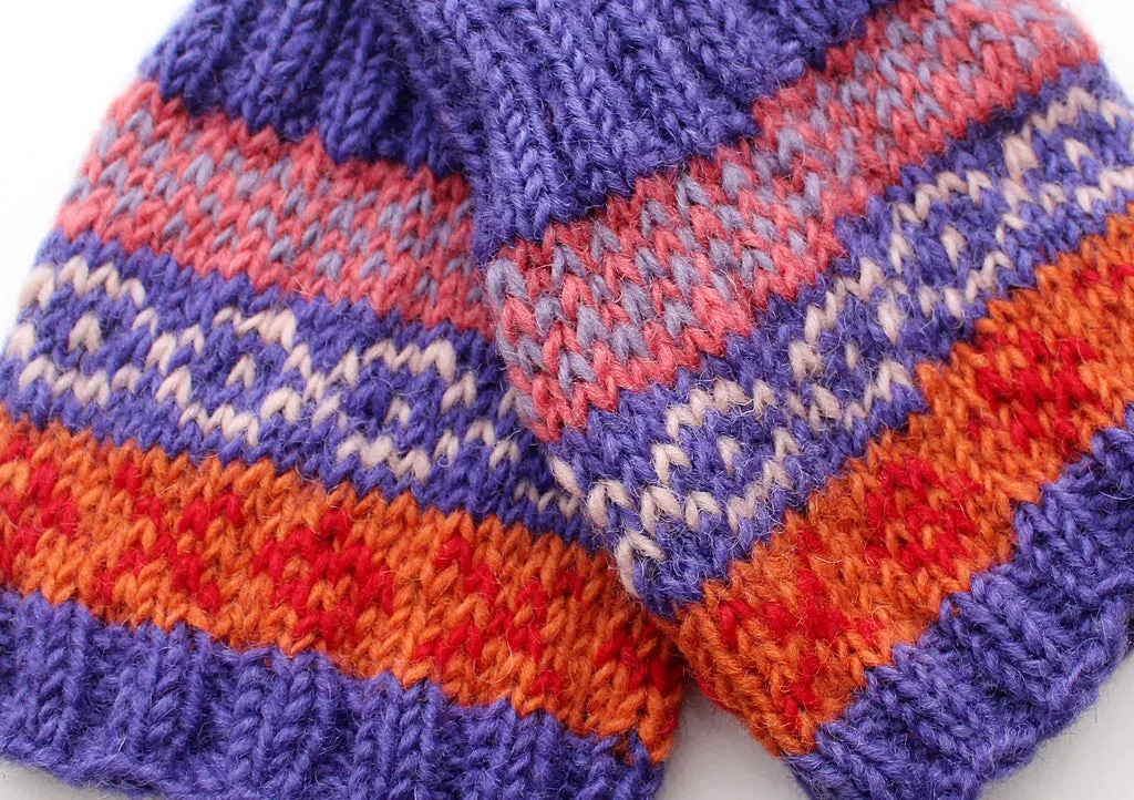 Warm and Soft Dark Blue Multicolor Legwarmers