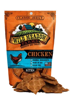 Wild Meadow Farms Classic Chicken Jerky Bites Treats for Dogs