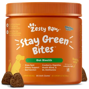 Zesty Paws Dog Stay Green Bites Gut Health Chicken 90soft chews